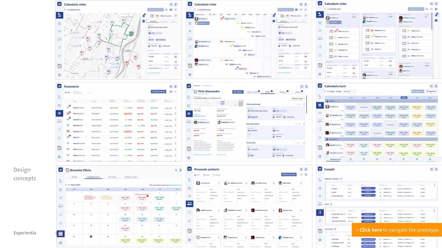 Design concepts and UI of the GoCare platform