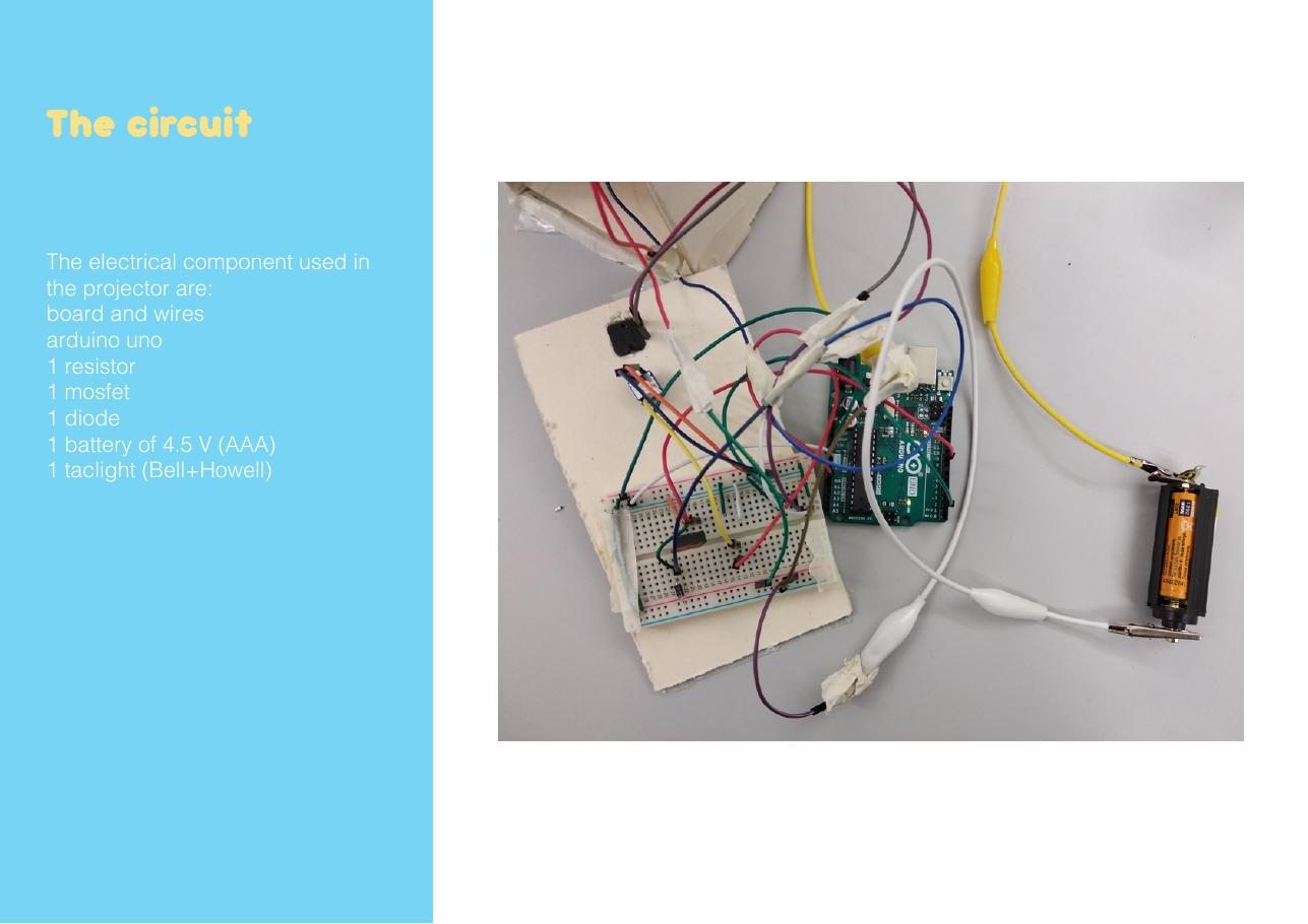 The electronics inside the projector